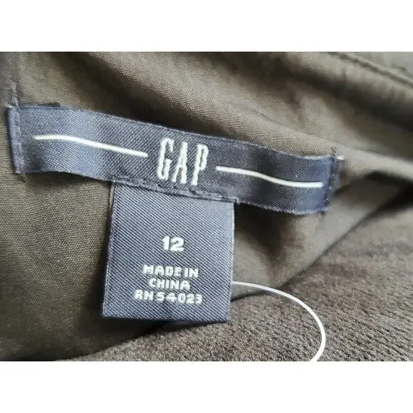 Gap Women's Black Solid Cotton Off The Shoulder Casual Knee Length Dress Size 12 - Picture 9 of 13